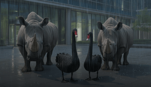 De stille dreiging van zwarte zwanen en grijze neushoorns